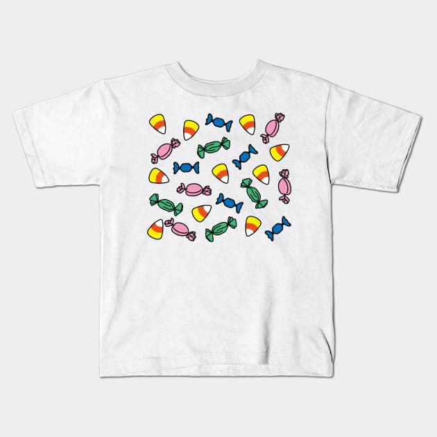 Halloween Candy Pattern Kids T-Shirt by LunaMay